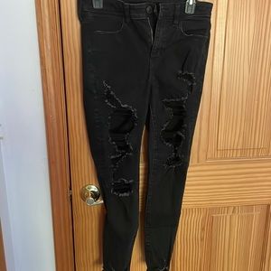 American Eagle Black Ripped Jeans 8 Short New Without Tags